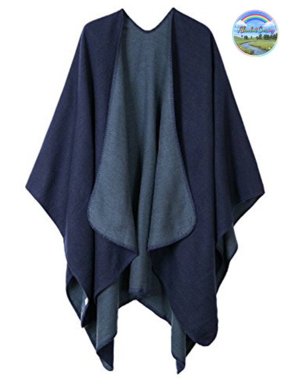 Womens Oversized Knit Poncho Wrap Cape Ruana One Size Polyester